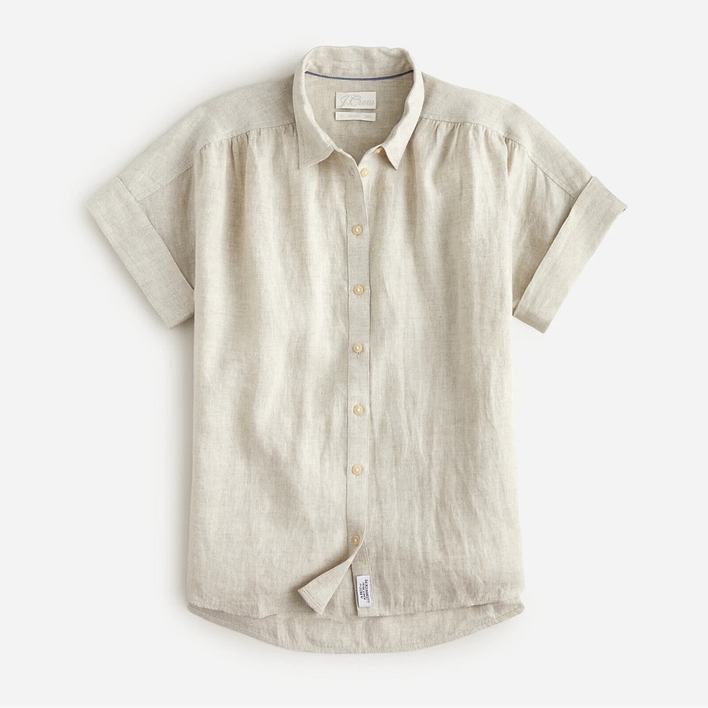J Crew Baird McNutt Linen Shirt Flax XS